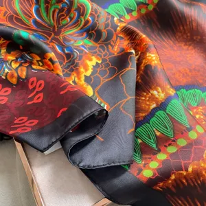 Retro fashion silk scarf women summer sun protection beach towel versatile air conditioning