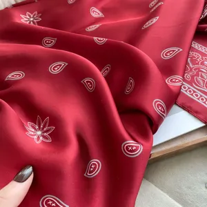 Red paisley summer thin oversized sunscreen silk scarf women beach shawl wrap fashion
