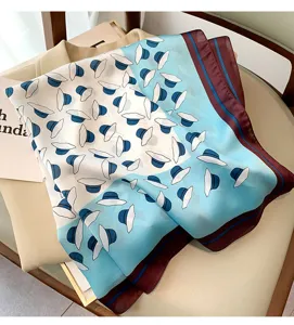 Elegant square printed silk scarf stylish hair accessory for women spring summer fashion