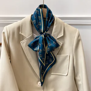 Elegante foulard di seta da donna elegante fazcollo stampato accessorio moda per blazer