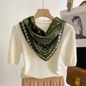 Women's Cotton Linen Square Scarf Paisley Print Fashion Neckerchief Vintage Daily Commute Decorative Shawl Headband