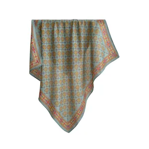 Stile di lusso stampa geometrica sciarpa quadrata elegante trama di seta moda donna