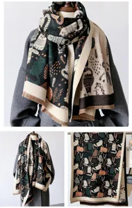 Autunno inverno caldo gatto modello imitazione cashmere sciarpa donna moda frangia