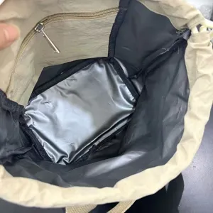 Waterproof insulated lunch bag bucket handbag, portable bento storage for daily commute.