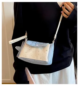 Shiny star color-block crossbody bag, portable phone purse for women daily shopping.