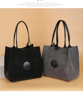 Stylish women's tote handbag PU leather casual daily shoulder bag with large capacity