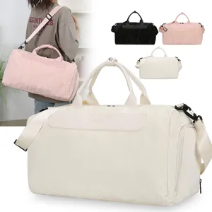 Large Capacity Travel Bag Waterproof PU Leather Fitness Gym Bag Wet And Dry Separation Weekend Overnight Duffel Bag For Women Men