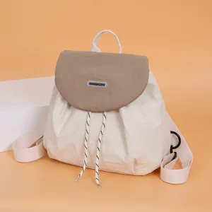 Casual Nylon Contrast Color Backpack Lightweight Large Capacity School Bookbag For Women Daily Travel