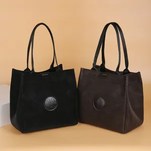 Women stylish top handle tote bag modern casual PU leather handbag daily commuter bag.