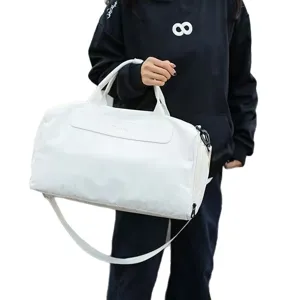 Large capacity gym duffel bag for women, lightweight sports travel bag with dry wet separation.