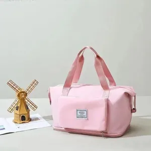 Borsa da viaggio rosa da donna, grande capacità borsa da palestra, borsa da viaggio leggera.