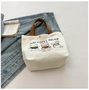 Canvas tote bag for women daily commute lunch bag minimalist casual shoulder bag
