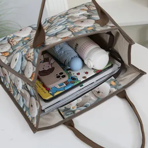 Freizeit Damen Segeltuch Handtasche grosse Kapazitaet modische bedruckte Schultertasche