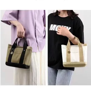 Canvas tote bag for women casual handbag small lunch bag daily commuting handbag