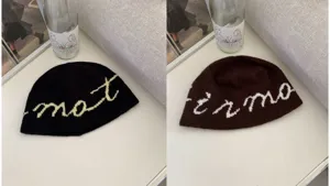 Korean style minimalist letter knit beanie winter autumn soft warm casual skull cap for men and women