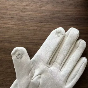 Women warm touchscreen gloves winter suede split finger outdoor cycling gloves anti-cold