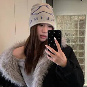 Retro Beanie Mütze Damen Strickmütze Winter warm Jacquard Oversized Slouchy Hat.