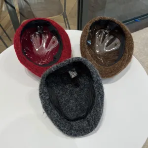 Retro Wollmischung Beret für Damen Herbst Winter koreanischer Stil warme Malermütze