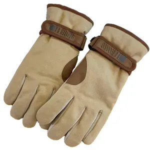 Women winter warm gloves retro suede cycling thick windproof cold weather thermal snow gloves