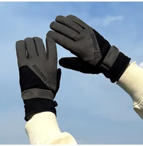 Gants de moto d'hiver chauds pour hommes et femmes, polaire épaissie tactiles et coupe-vent.