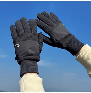 Gants d'hiver thermiques en polaire pour homme tactile cyclisme coupe-vent chaud