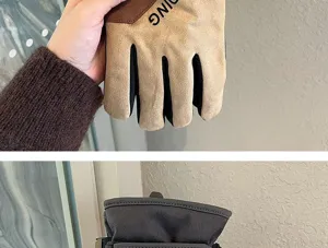 Gants de cyclisme d'hiver épaulés chauds écran tactile sports de plein air gants à cinq doigts