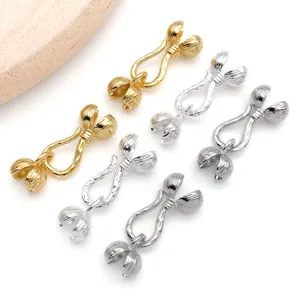 Gold and silver plated flower clasp DIY jewelry findings bracelet connector supplies