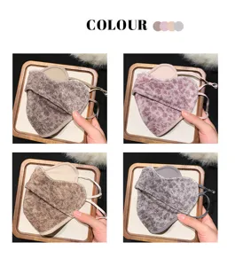 Plush leopard print warm face mask winter windproof cute thickened breathable cycling mask