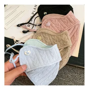 Winter warm 3d knitted face mask windproof breathable cozy stylish reusable mouth cover