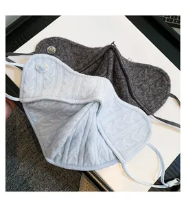 Winter 3D knitted face mask warm windproof breathable stylish face cover for women
