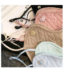 Winter warm knit face masks for women, 3D breathable windproof cycling masks with cute charms.