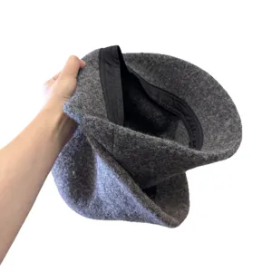 Chapeau seau en laine chaude et épaisse style coréen femme automne hiver loisirs uni