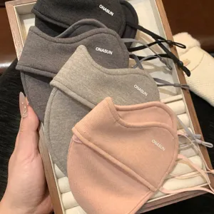 Windproof winter warm face mask with eye protection, breathable stylish design for women.