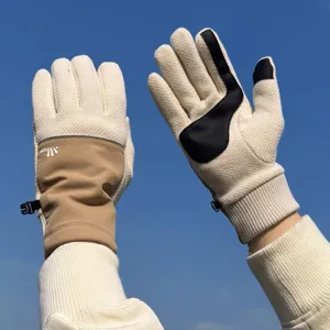 Gants de cyclisme en polaire d'hiver thermiques tactiles chauds équipement de sport antidérapant