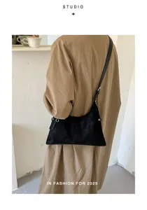 Koreaanse retro vintage schoudertas voor dames mode casual handtas voor dagelijks gebruik.
