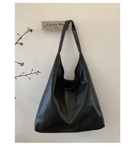 Slouchy PU lederen schoudertas voor dames, grote capaciteit hobo shopper tas.