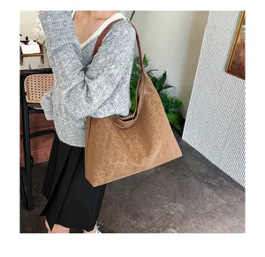 Modische Leopardenmuster Umhängetasche, große Kapazität Hobo Tote für Damen Alltag.