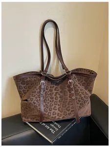 Retro Leo Mustervorlage Damen Shopper Tasche, groosse Kapazitaet freizeit Pendler Schultertasche.