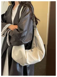Koreaanse stijl slappe hobo schoudertas voor vrouwen, veelzijdige grote handtas.