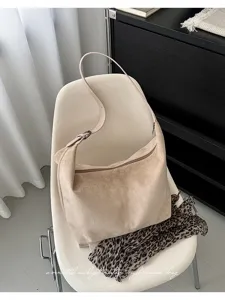 Vintage suède schoudertas grote capaciteit hobo tote minimalistische casual tas voor dames