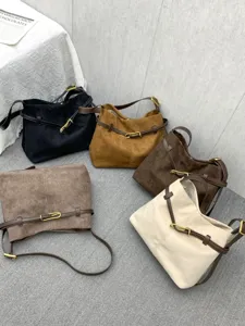 Casual suède schoudertas dames zachte shopper tas retro commuter crossbody handtas mode