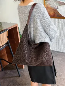 Damen große Kapazität Leopardenmuster Umhängetasche lässige mode unterarm Hobo Tote Bag