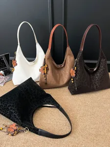 Modische Damen Leopard Umhängetasche mit großer Kapazität Freizeit Hobo Shopper Handtasche.
