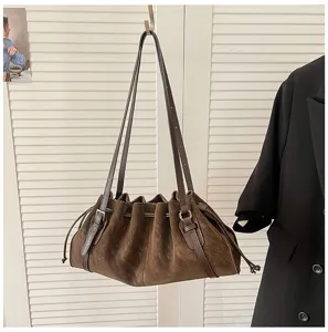 Vintage braune Wildleder Tasche und Beutel.