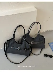 Chique gestreepte dames schouder shopper grote capaciteit casual forenzen handtas