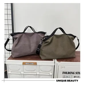 Casual canvas shopper tas voor dames, grote schoudertas en crossbodytas voor dagelijks gebruik.