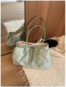Koreaanse casual contrast tote tas met vakken en grote capaciteit voor dagelijks gebruik.
