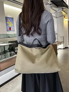 Casual canvas shopper tas voor dames, grote capaciteit schoudertas crossbody, stijlvolle tas.