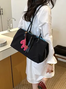 Koreaanse casual kleurblok tote tas voor vrouwen grote capaciteit schoudertas mode