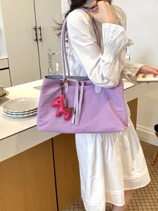 Koreaanse stijl casual shopper handtas voor dames, grote schoudertas methanger.